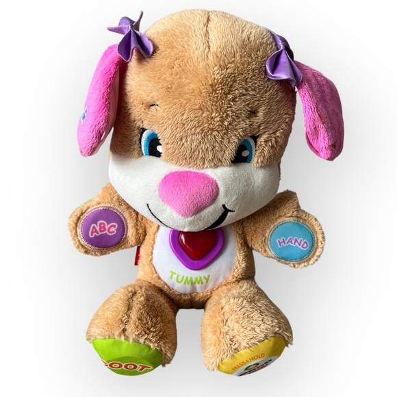 Fisher-Price Pink and Brown Stuffed Puppy with Interactive Features‎ - Picture 2 of 2